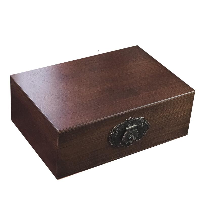 复古木盒子木箱竹木实木收纳盒带锁收纳木盒竹木长方形竹子小箱子