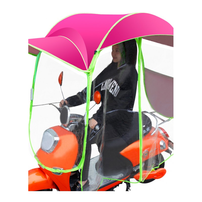 电动车雨棚蓬遮阳伞全封闭防雨防晒摩托车挡风罩挡雨透明雨伞日用家居