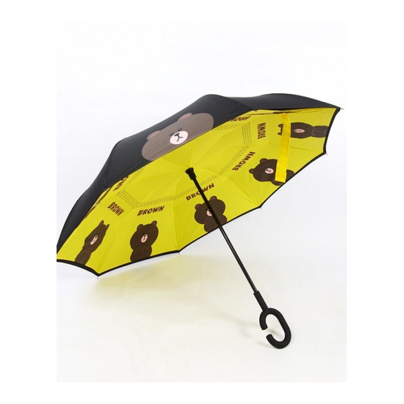 儿童反向伞卡通遮阳长柄伞男女孩创意汽车免持式站立折叠反骨伞