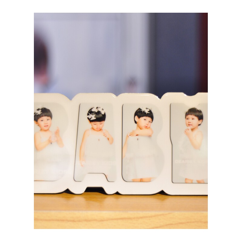 水晶桌摆亚米奇相框木版画制作摆台烤瓷儿童宝宝婚纱照片家居花心(白色)(白色)