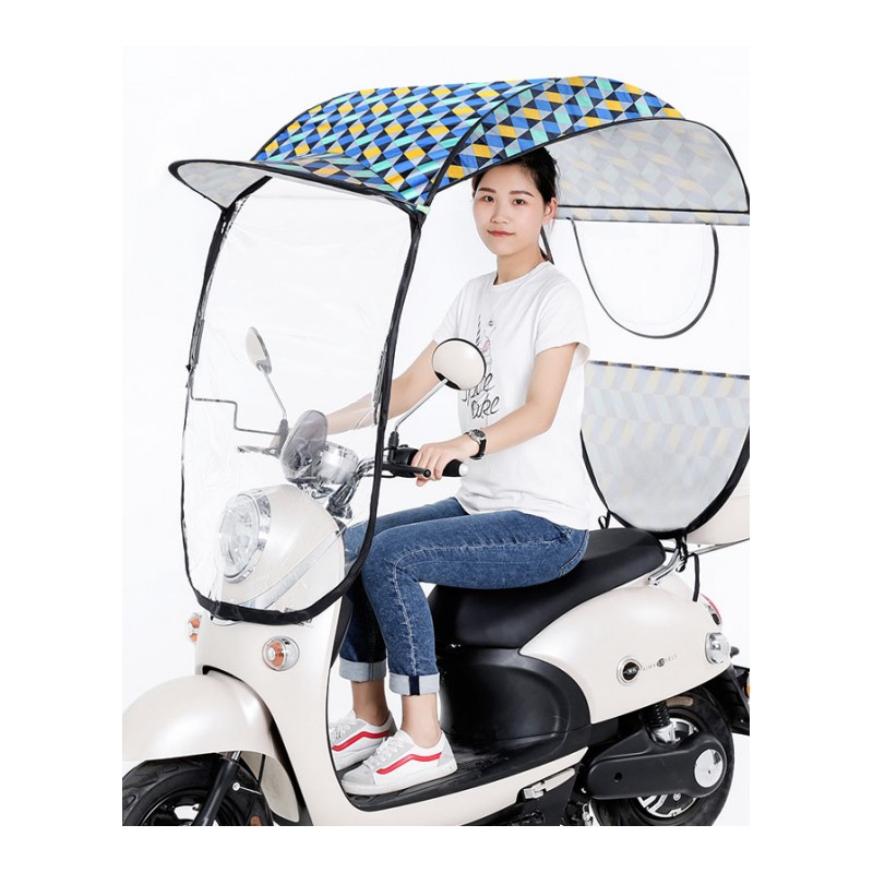 电动车雨棚黑胶防晒防雨遮阳伞夏天电瓶摩托车雨篷挡雨挡风罩日用家居