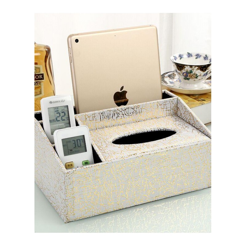 多功能纸巾盒欧式客厅茶几遥控器收纳盒创意抽纸盒家用餐巾纸抽盒日用家居