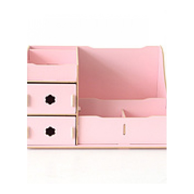 创意梳妆台收纳盒木质彩色桌面化妆品收纳盒抽屉式储物整理箱创意