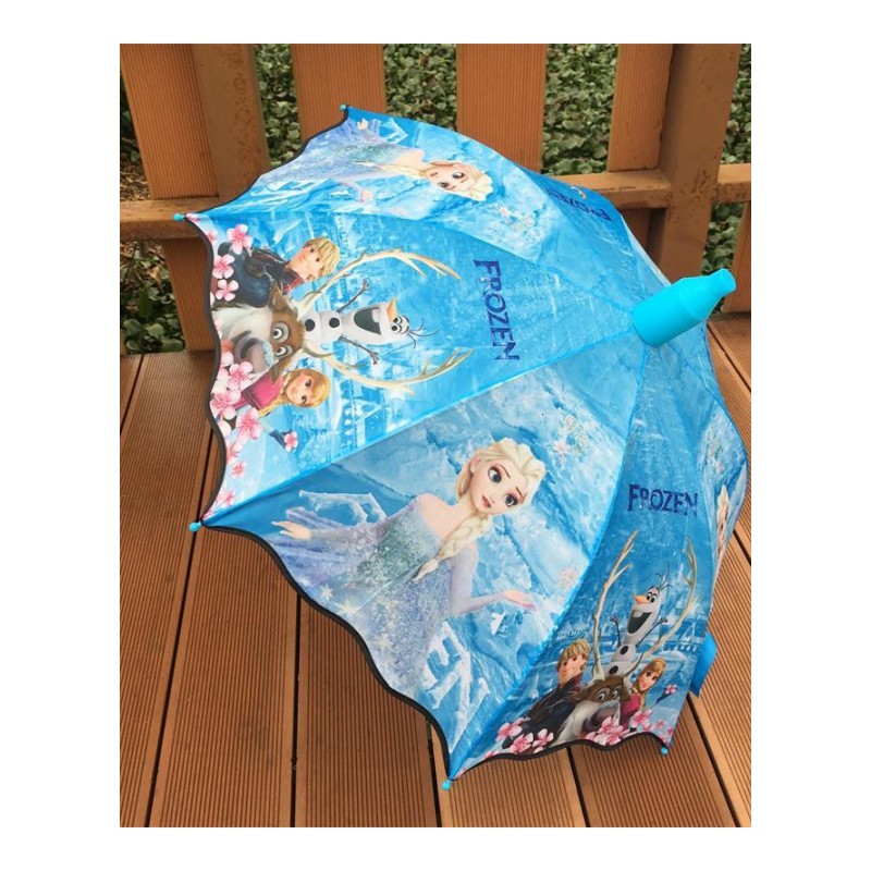 儿童雨伞男童女童自动迪士尼学生卡通艾莎公主小孩长柄伞日用创意家居白色主图冰雪5-中号日用家居