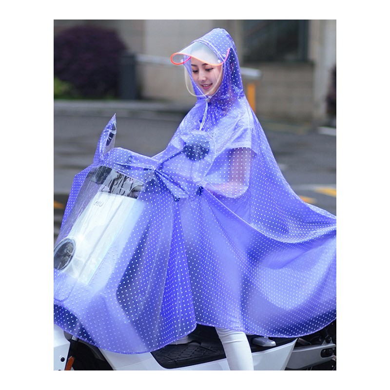 电动摩托车雨衣单人男女时尚自行车加大加厚透明骑行雨披日用家居