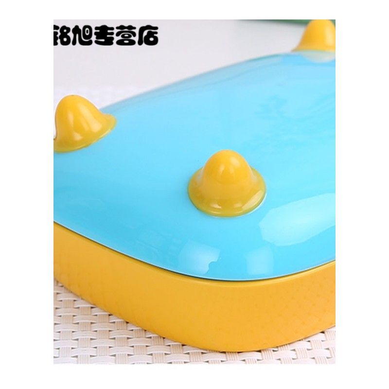 卫生间沥水香皂盒洗脸肥皂架塑料皂碟小清新皂盒无盖创意皂盒-天蓝色