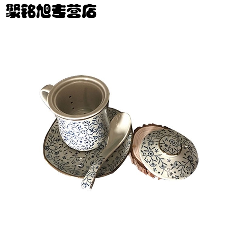 中式陶瓷杯子带盖带过滤茶漏马克办公室个人泡茶咖啡牛奶老板多款多色多功能家用水具水杯生活日用家居器皿