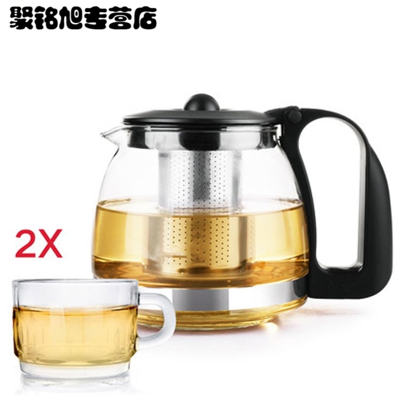 玻璃茶壶不锈钢过滤泡茶器花茶壶家用茶具套装泡茶壶家居家用生活日用家庭清洁生活日用家居器皿水具水杯套装