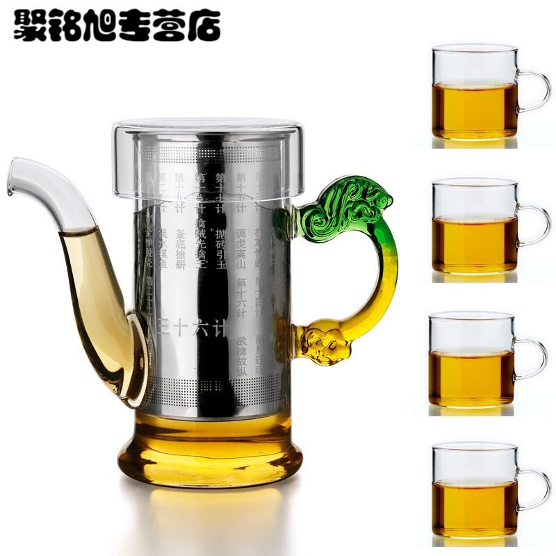 红茶茶具茶具不锈钢内胆耐热玻璃茶壶泡冲茶器小茶壶简约