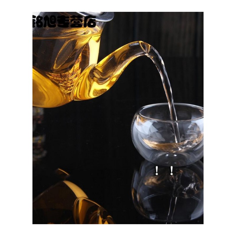 耐热耐高温玻璃茶具茶壶小号透明不锈钢过滤花茶壶红茶壶套装简约杯具用品