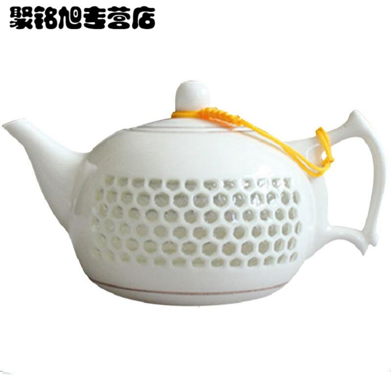 景德镇陶瓷青花瓷功夫茶具套装玲珑茶具水晶镂空茶具茶壶茶杯简约