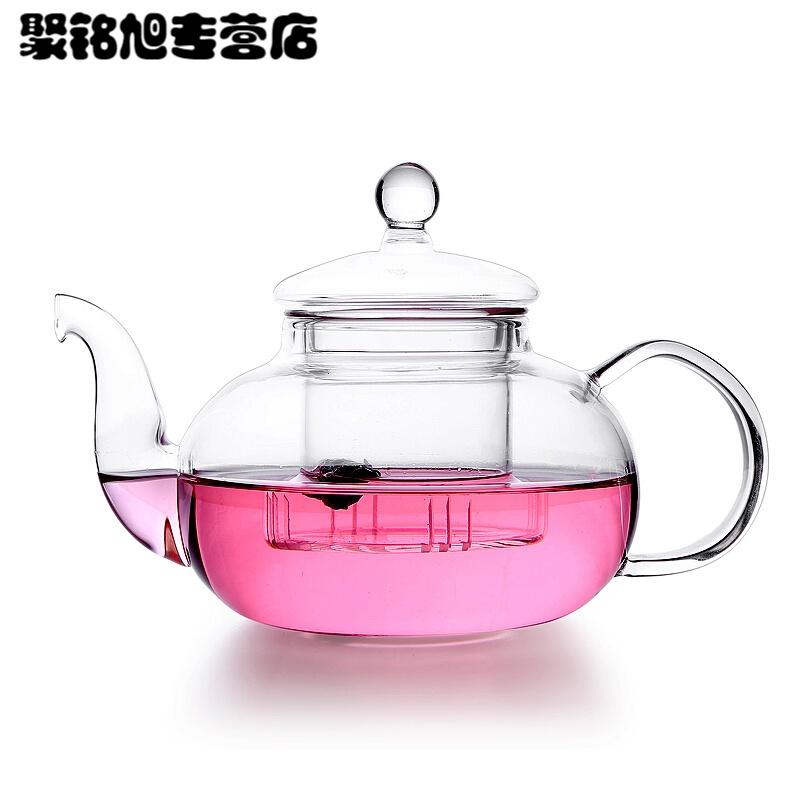 耐热玻璃花茶壶过滤家用玻璃壶泡茶壶小号玻璃水壶茶具冲茶泡茶壶简约