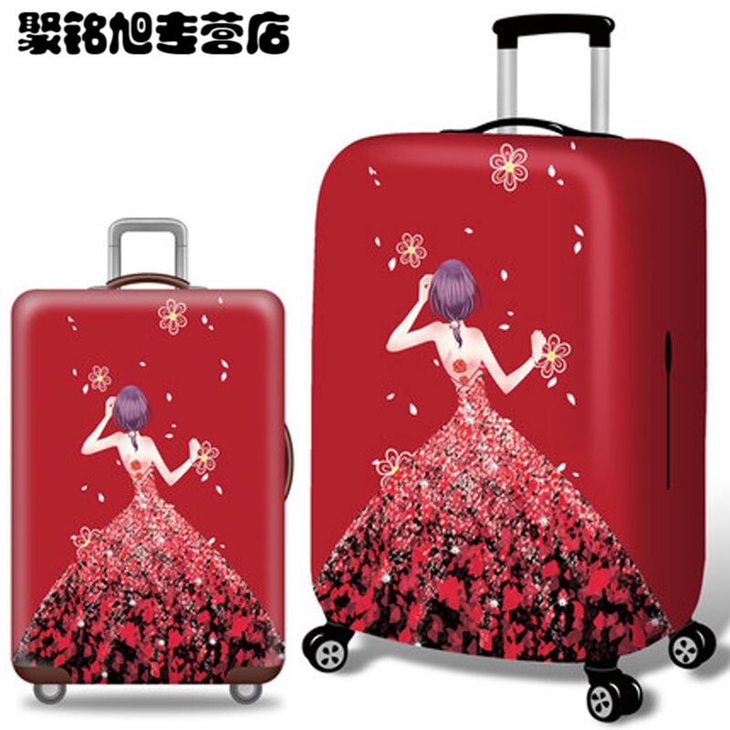 弹力行李箱套旅行箱套拉杆箱子防尘罩20/24/28/30寸加厚印花简约家居日用品