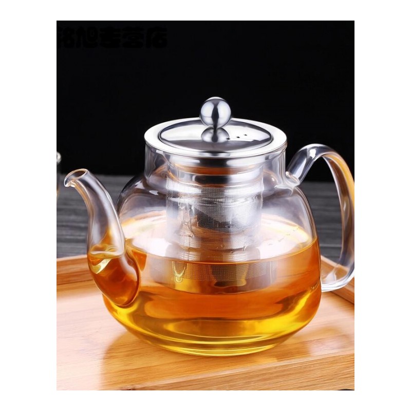 玻璃泡茶壶家用过滤加厚耐热小大号透明煮花茶具套装高温烧水壶器简约
