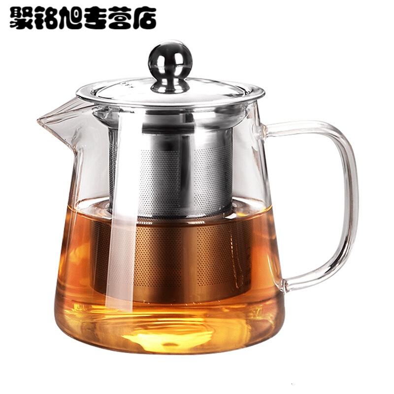 功夫茶具玻璃茶壶加厚耐热泡茶壶不锈钢304过滤花茶壶红茶器水壶简约