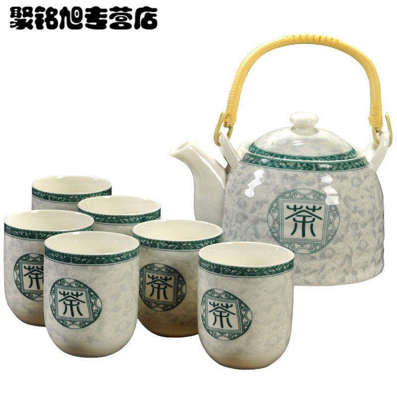 茶壶陶瓷茶具套装整套家用大号功夫茶具茶杯中式简约复古生活日用家居器皿水具水杯创意简约茶壶