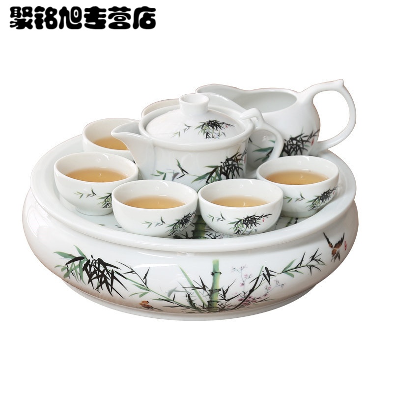 茶具家用客厅 一整套功夫中式简约陶瓷cajun喝茶茶壶套装家居家用简约创意多功能水具