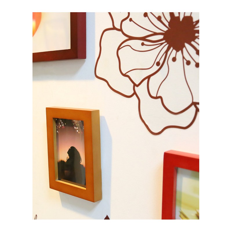 相框墙客厅卧室组合10框墙壁装饰实木照片墙创意温馨花朵贴花墙贴