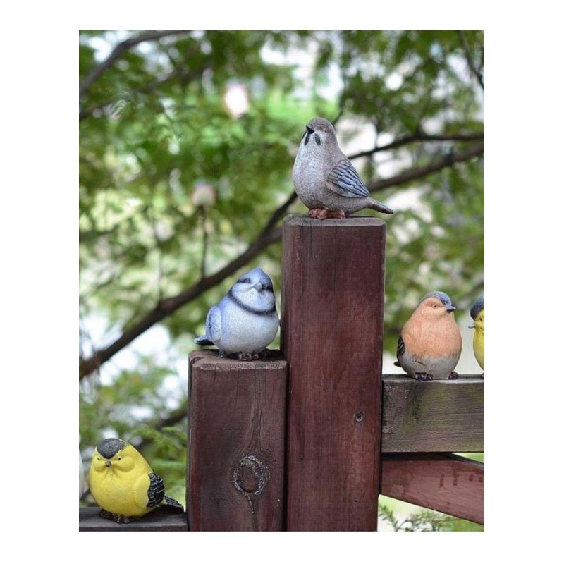 创意花园摆饰庭院园艺摆件树脂动物工艺品小鸟