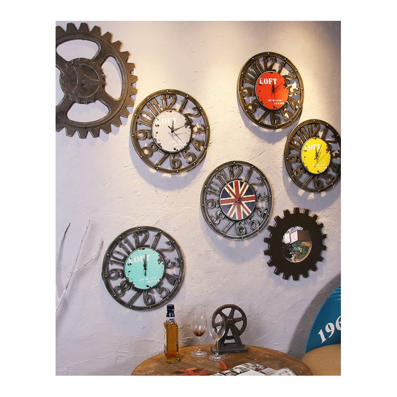 欧式创意挂钟客厅钟表 静音木质挂钟表 时尚现代石英壁钟复古钟