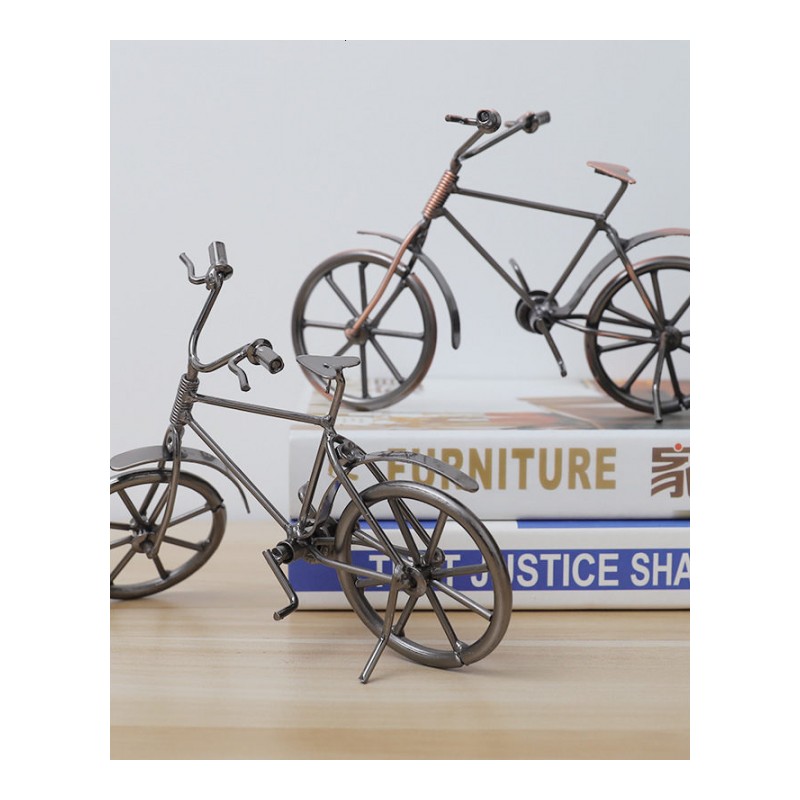 复古做旧风自行车模型摆件 创意金属工艺品 办公桌面摆件 家居装