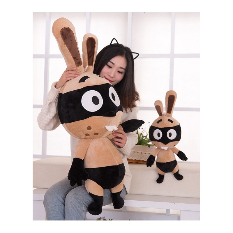 毛绒玩具 兔兔公仔抱枕 创意礼品 龅牙海盗兔 蒙面拉比兔