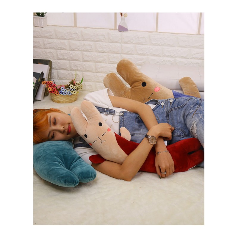 毛绒玩具定制 幸福兔子公仔 创意大号抱枕 女生日