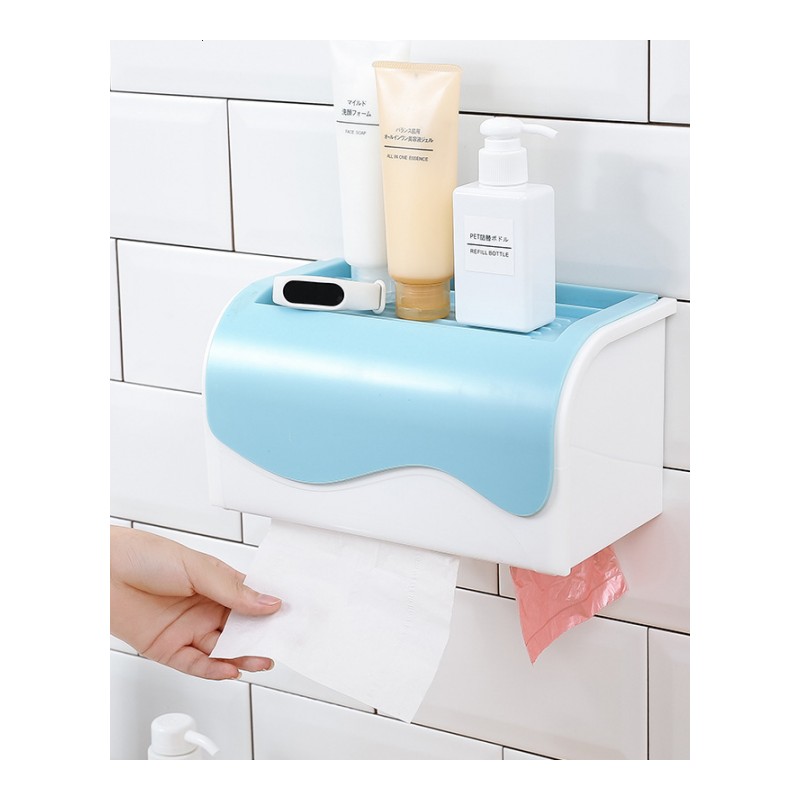 手纸盒卫生间厕所纸巾盒免打孔卷纸筒抽纸厕纸盒防水卫生纸置物架