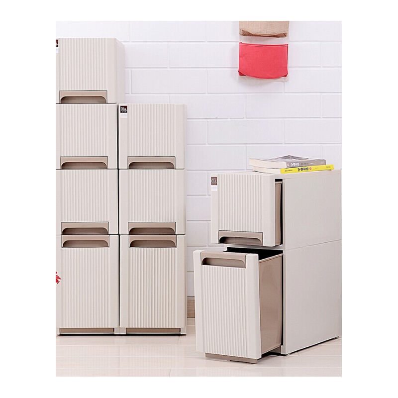18厘米冰箱夹缝置物架卫生间缝隙收纳柜塑料可移动厨房储物整理柜