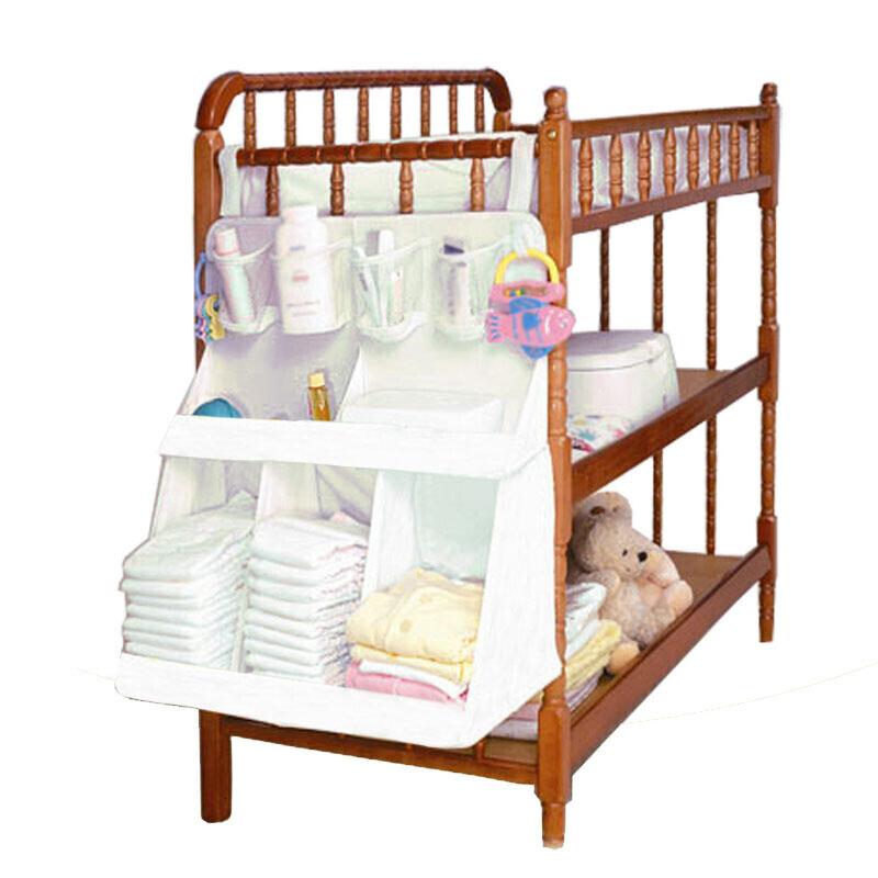 初生婴儿床头挂袋大号立体挂包宝宝尿布收纳袋衣物整理架子 婴儿床头挂袋(米色)