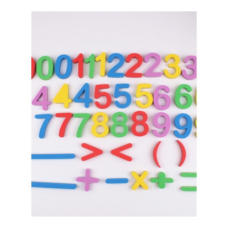 数字数学磁性冰箱贴磁贴白板磁扣画板黑板磁性贴教育教具早教教材 标准套装(数字3组符号1组 大