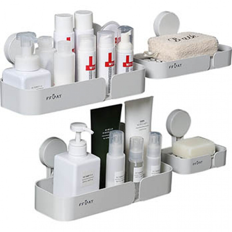 卫生间置物架洗漱台收纳盒免打孔洗手间壁挂式浴室吸盘式吸壁厕所