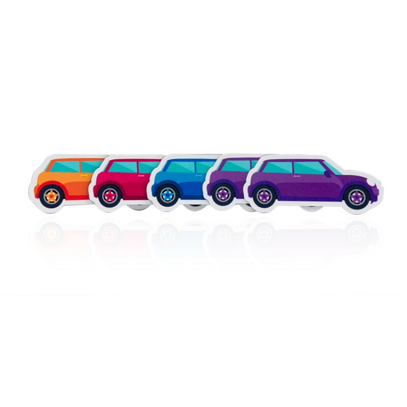 磁性小汽车冰箱贴磁贴一套创意可爱卡通儿童磁力贴个性教具玩具帖一套4色[水晶款]中