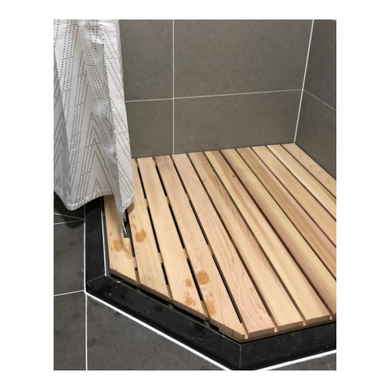 淋浴木地板浴室防滑垫洗澡实木地垫淋浴房地板防滑垫木可定制