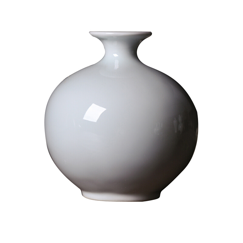 景德镇陶瓷纯白色干花花瓶插花器餐桌现代简约家居装饰新中式摆件