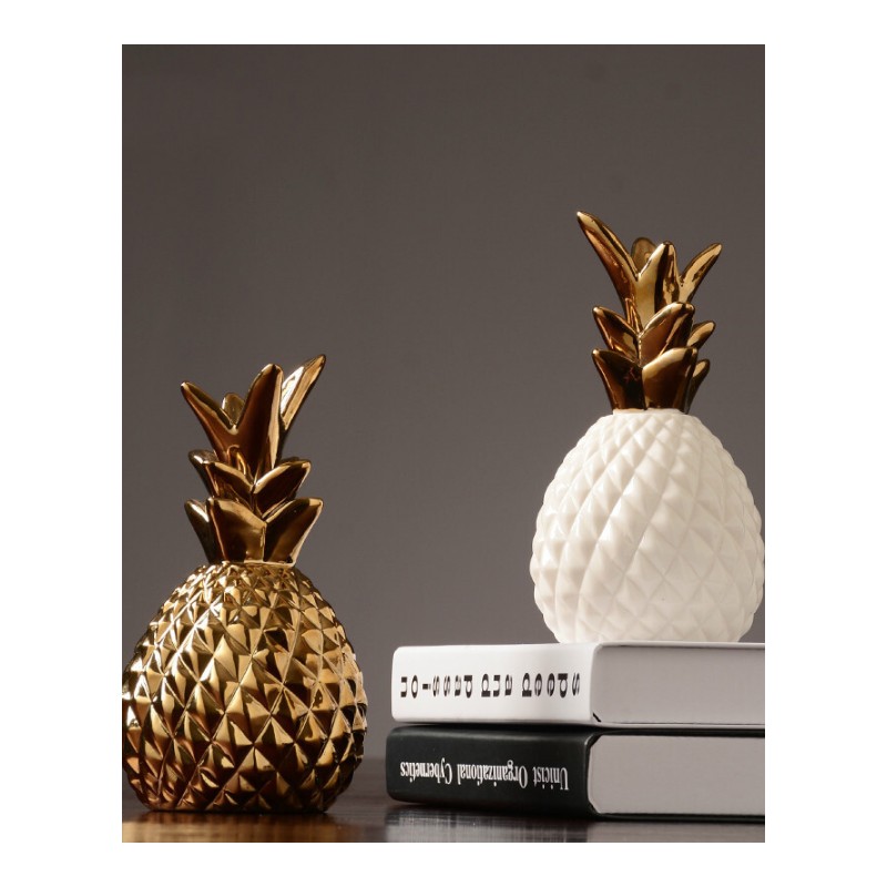 家居创意陶瓷菠萝摆件现代简约北欧卧室房间酒柜客厅装饰品