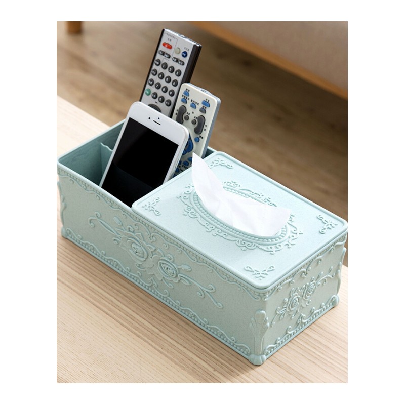 欧式花纸巾盒客厅茶几抽纸盒家用桌面餐巾纸盒纸巾收纳盒