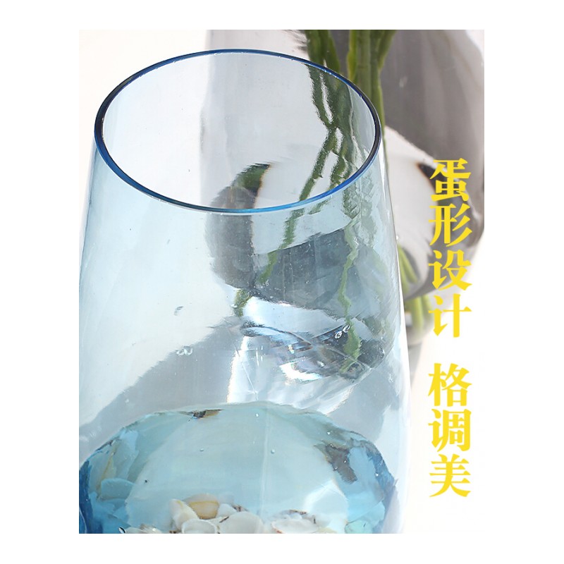 恐龙蛋花瓶欧式透明玻璃插花器客厅摆件创意ins家居植物水培容器