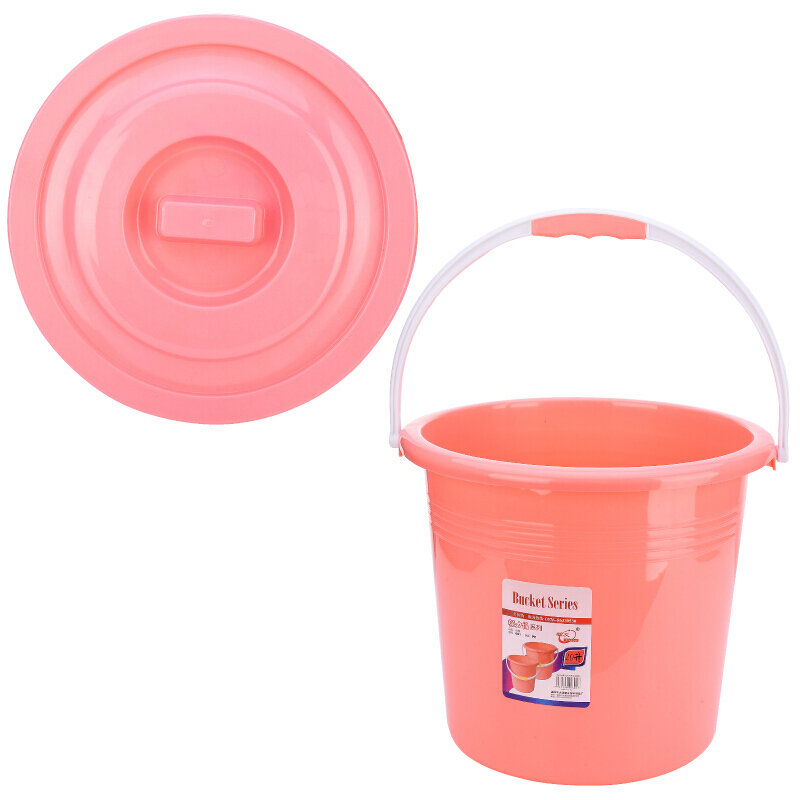 胶桶带盖塑料桶水桶大号家用圆形有盖学生宿舍大号存水桶手提式大号粉色送水瓢送水桶盖