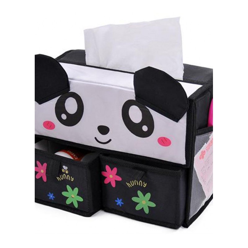 开馨宝 可爱动物双抽屉收纳盒/纸巾盒 纸巾抽收纳盒-小熊猫（K8232）