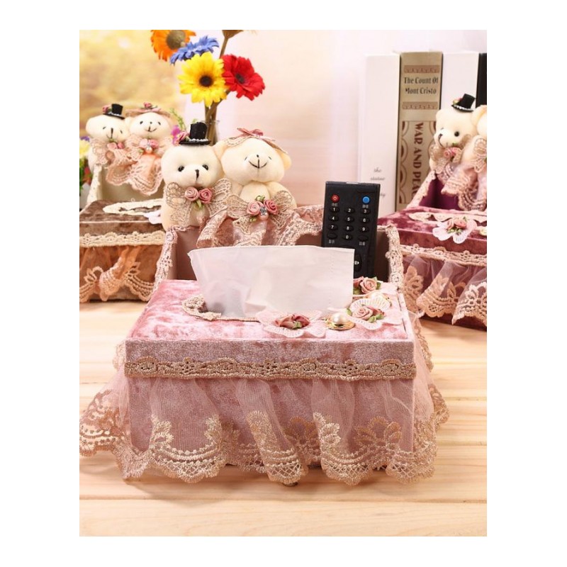 布艺抽纸盒 多用收纳盒 多功能纸巾盒 遥控器收纳盒-纸巾盒长款咖啡色