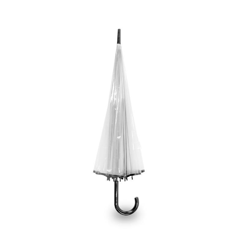 16骨加厚透明雨伞 个性小清新直长柄伞 创意自动男女情侣伞