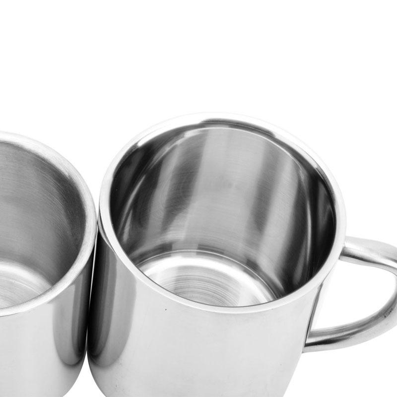 加厚不锈钢双层马克杯创意口杯儿童杯水杯牛奶杯咖啡饮料多用茶杯