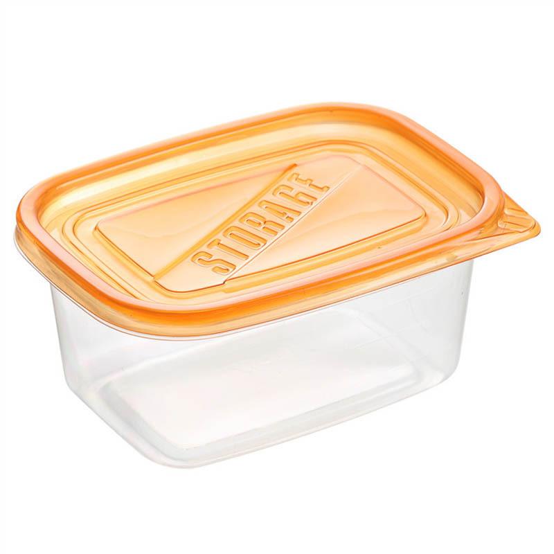 便当盒 一次性餐盒 饭盒 塑料方形打包盒 餐馆快餐盒 保鲜盒 水果千层蛋糕盒-桔色50套