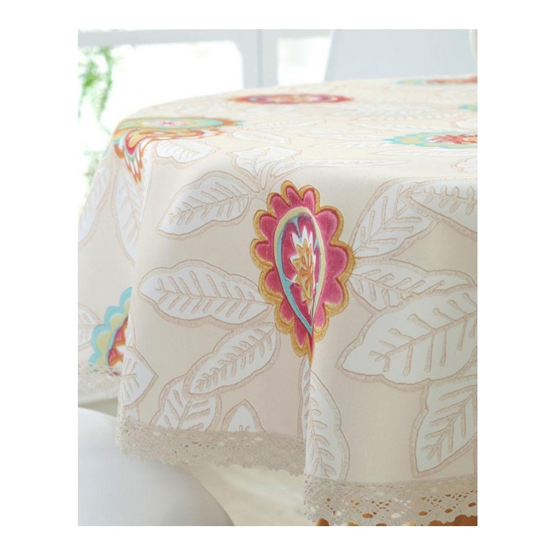 北欧大圆桌桌布垫创意免洗小圆形布艺棉麻小清新家用餐桌布