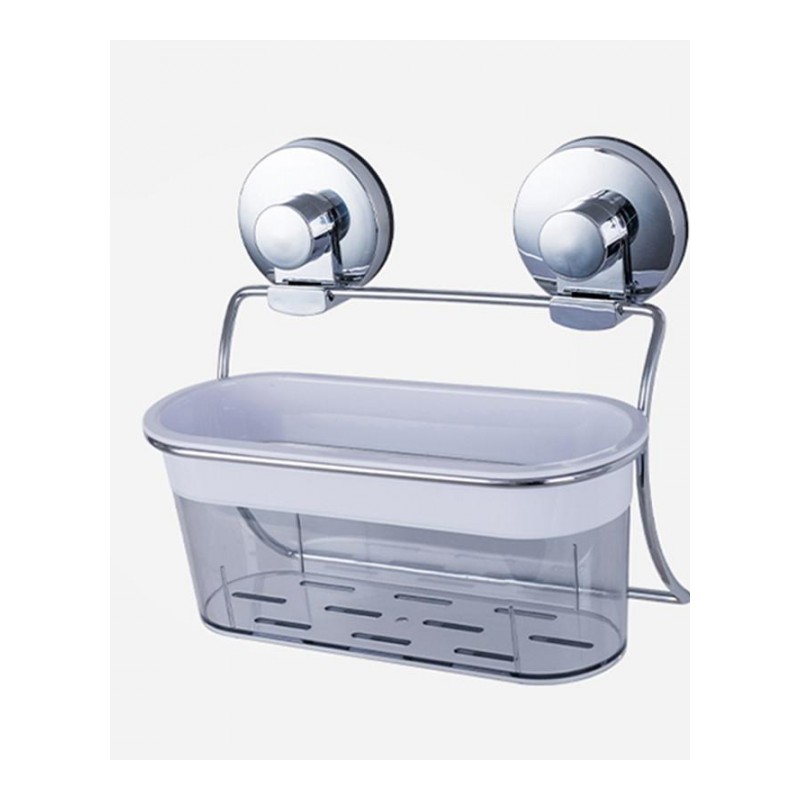 浴室吸盘置物架吸壁式卫浴置物架免打孔化妆品收纳架- ABS电镀+镀铬