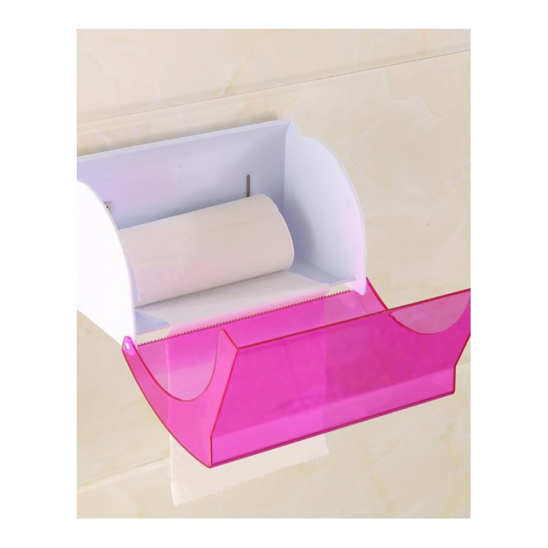 厕纸盒卫生间纸巾盒厕所卷纸架创意卫生纸置物架洗手间抽纸盒手纸盒-紫色