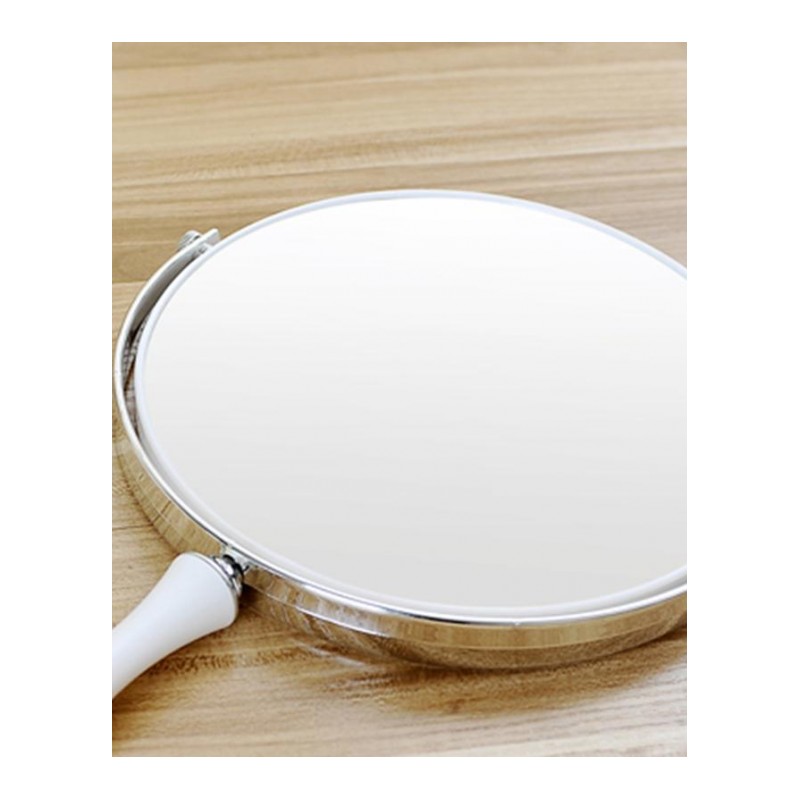 大号圆镜台式化妆镜欧式镜子双面梳妆镜创意便携6寸8寸带放大面镜-8寸(白色圆形)