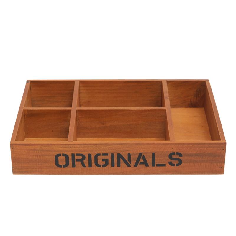 复古实木桌面化妆品收纳盒家居杂物储物整理盒遥控器木盒子