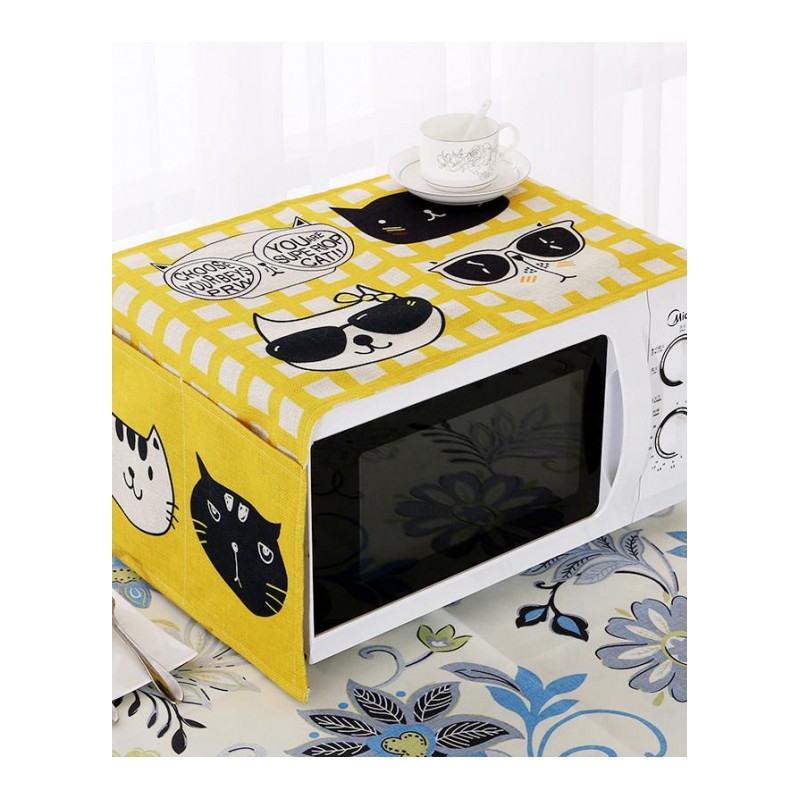 美的微波炉防油套卡通微波炉罩美的烤箱罩格兰士微波炉防尘罩-加菲猫